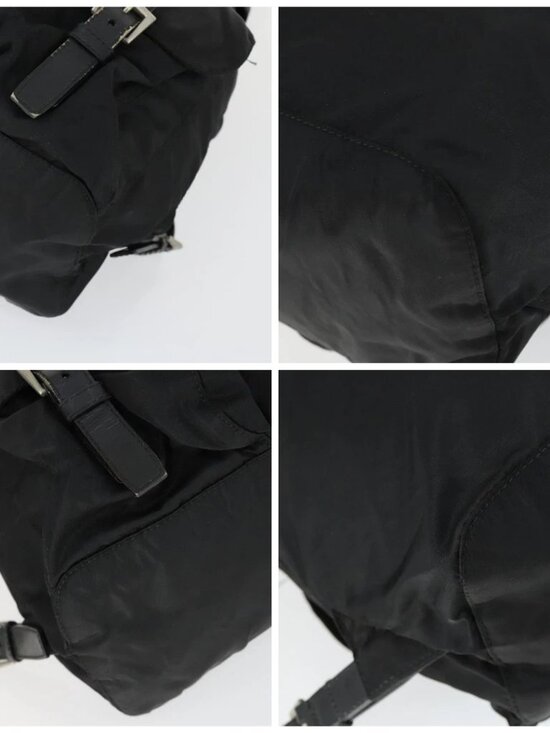 PRADA Backpack Nylon Black Silver Auth 171402 main image 12